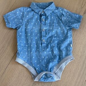 Me & Henry | Blue Nautical Collared Onesie